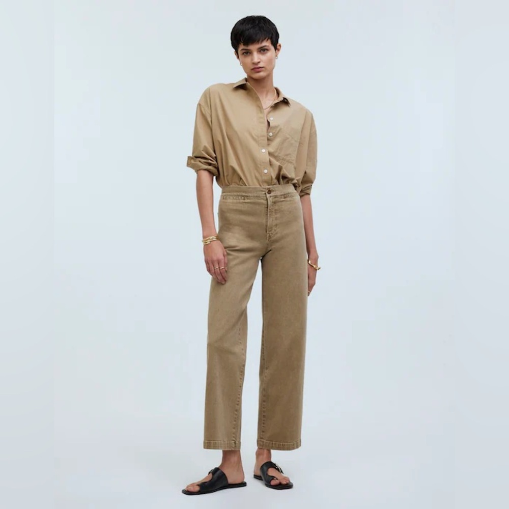 Madewell Emmett Wide-Leg Crop Pant: Welt Pocket Edition - Petite